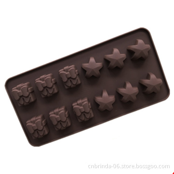 Christmas Silicone Baking Molds Christmas Gift Stars Shape Mold for Candy Pudding Handmade Soap Cake Decoration